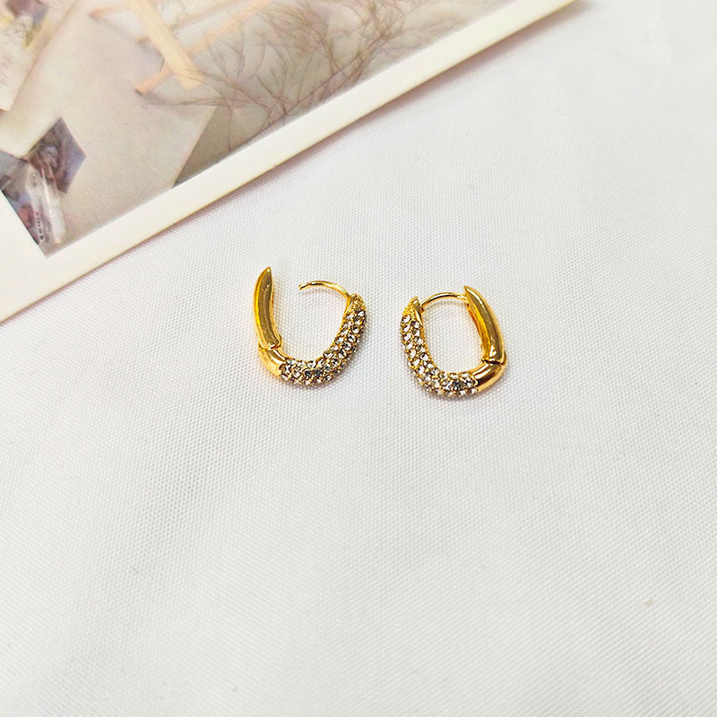 Sparkling Zirconia Hoop Earrings - 18K Gold Plated with 5A Premium Stones