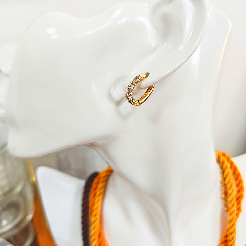 Sparkling Zirconia Hoop Earrings - 18K Gold Plated with 5A Premium Stones