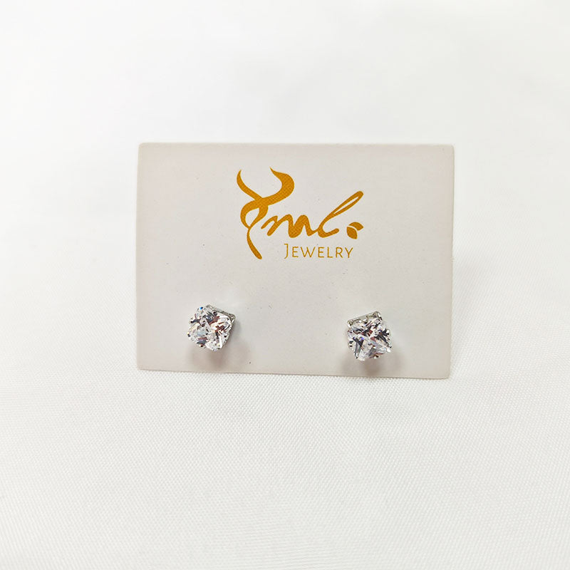 S925 Sterling Silver Multi-Faceted Zirconia Stud Earrings - Brilliant Cut Collection