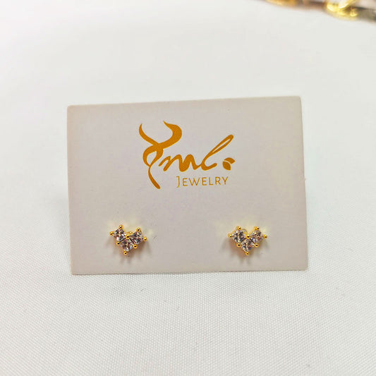 Sparkling Cluster Stud Earrings - 18K Gold Plated with 5A Zirconia Stones