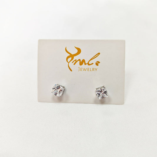 S925 Sterling Silver Multi-Faceted Zirconia Stud Earrings - Brilliant Cut Collection
