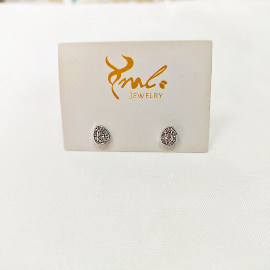 S925 Sterling Silver Plated Teardrop Zirconia Stud Earrings - Elegant Drop Collection