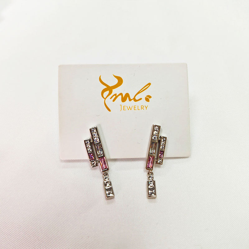 ✨ S925 Silver Plated Geometric Drop Earrings - Luxury 5A Zirconia Multi-Layer Statement Jewelry